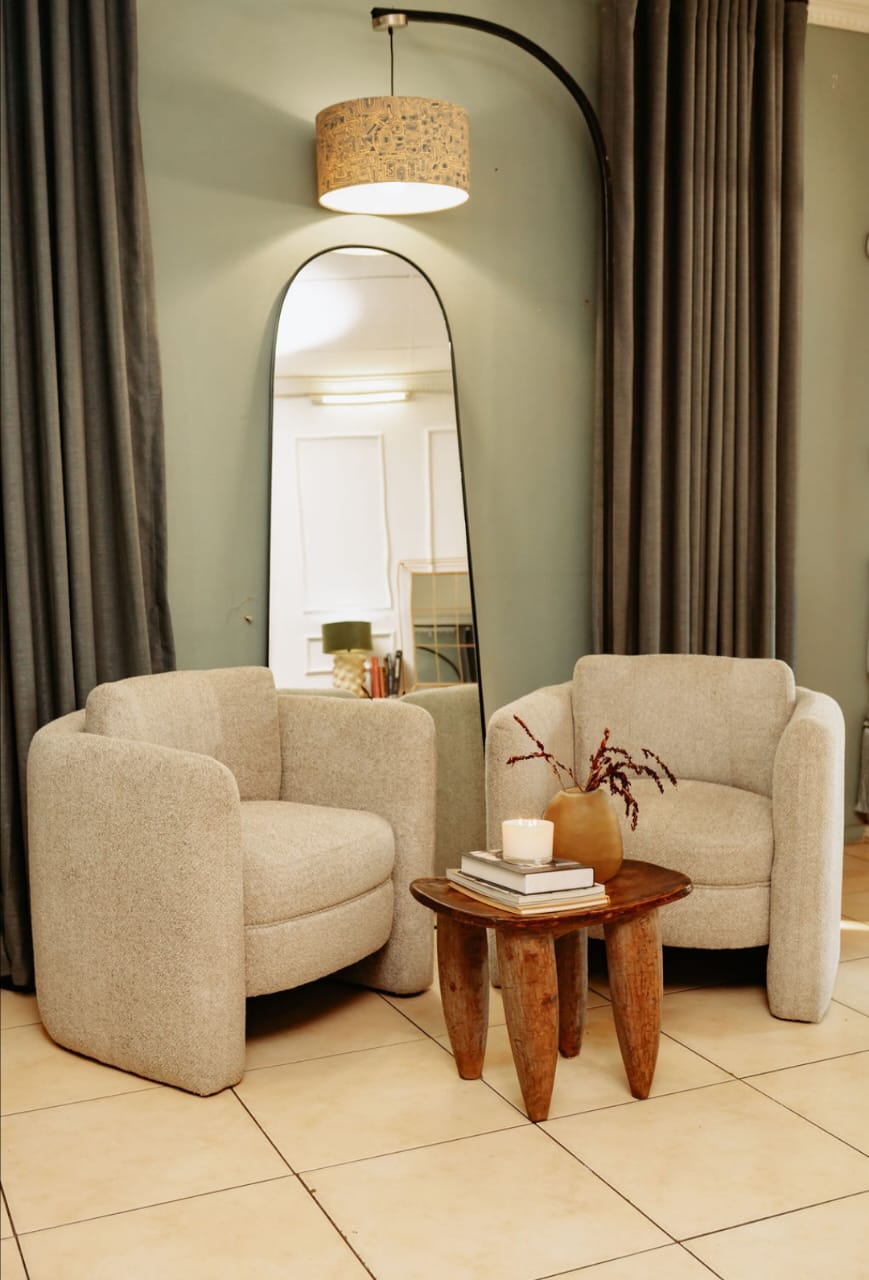 Bouclé Accent Chair Set Bouclé Accent Chair Set